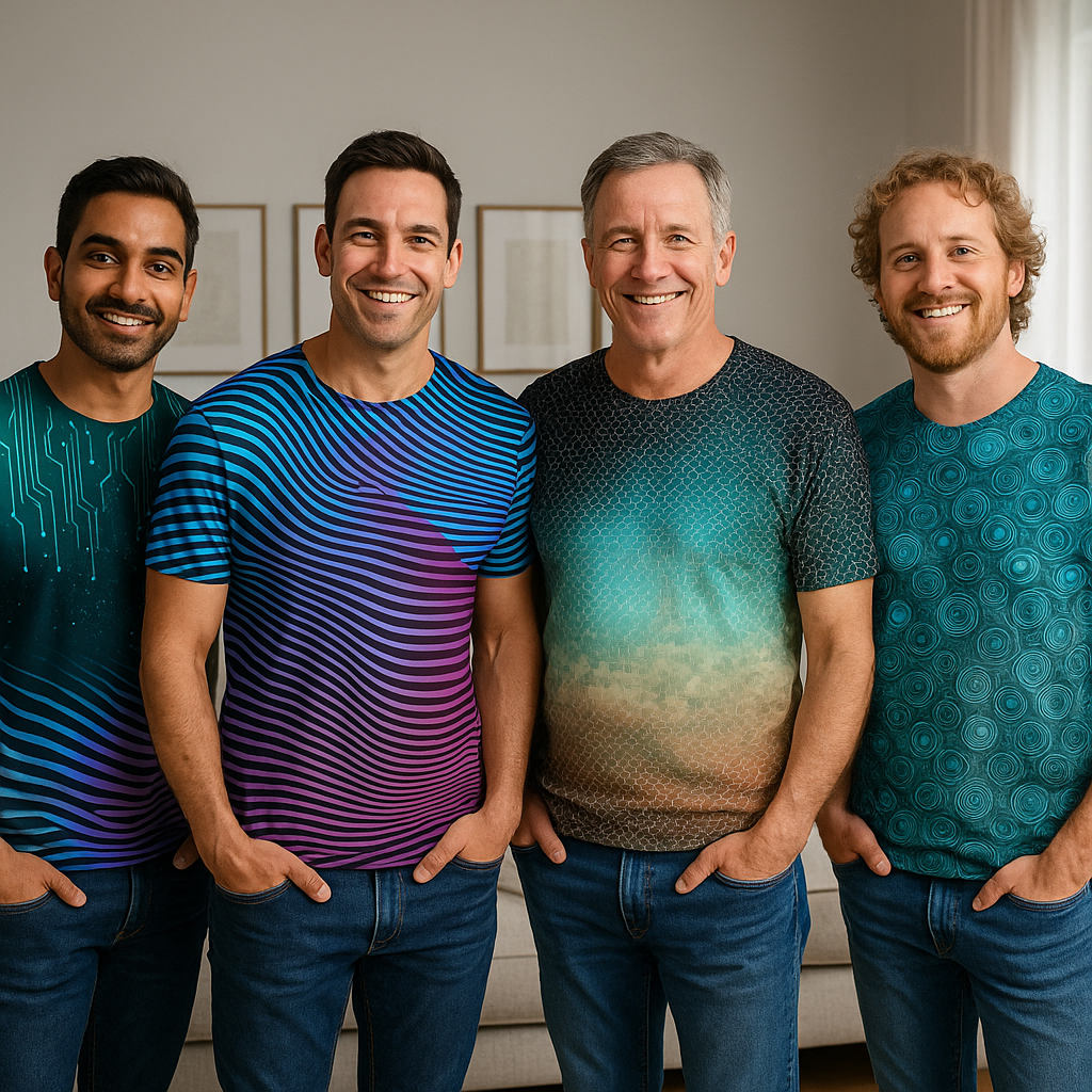 Light Color Casual Men's T-Shirts