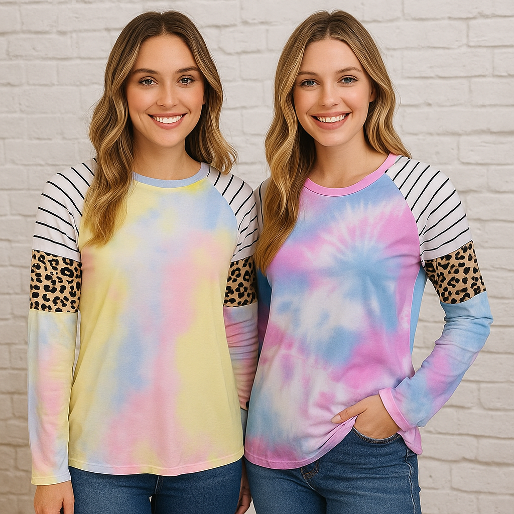 Tie-dyed leopard-print T-shirts