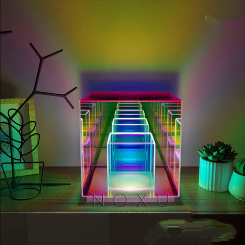 Acrylic Lamp Cube LED Color Table Lamp Cube Box