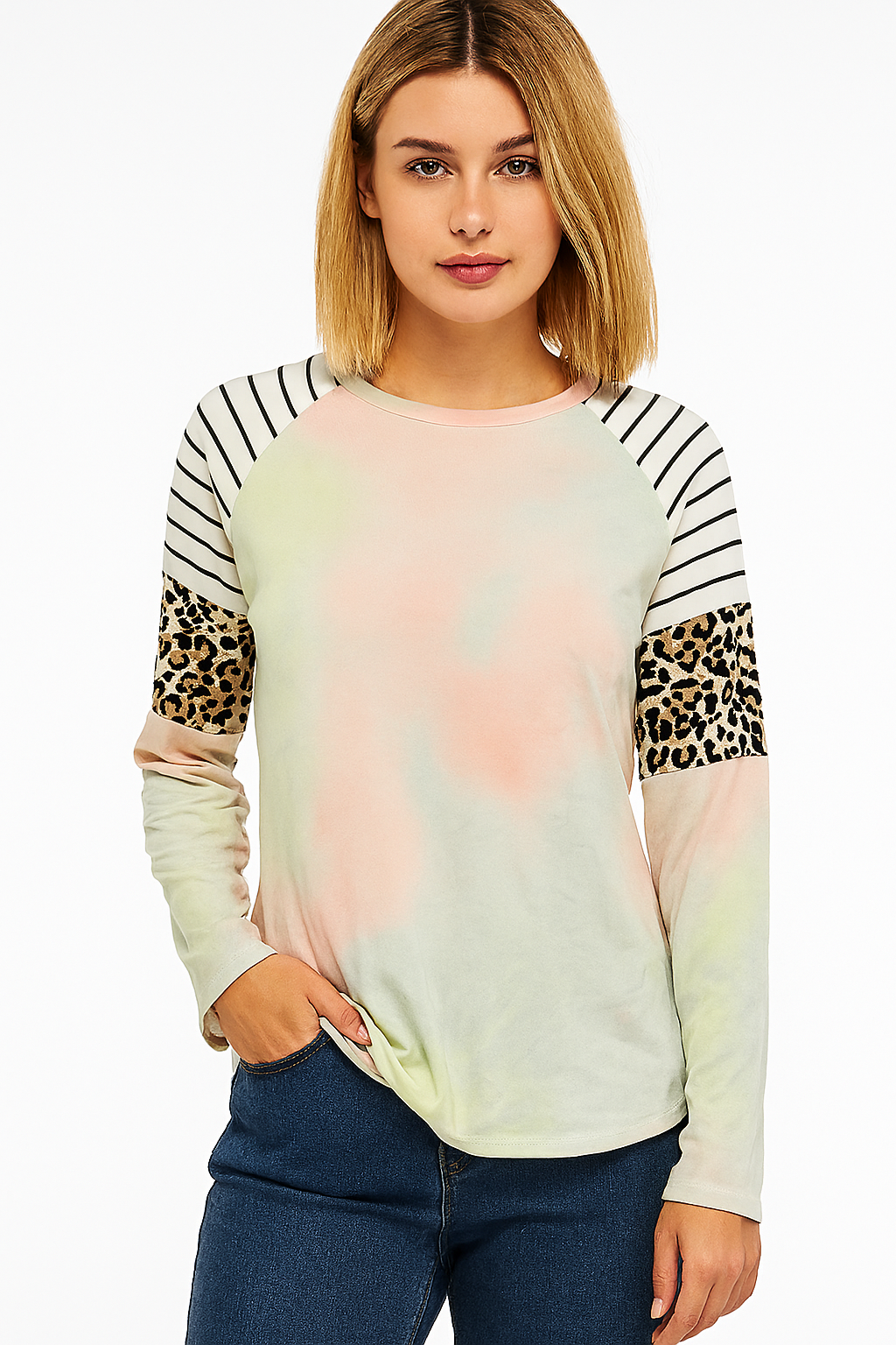 Tie-dyed leopard-print T-shirts